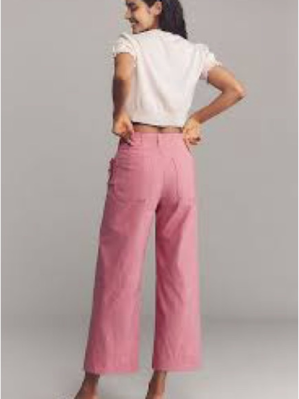 Anthropologie  Maeve Colette Blush Pink Wide-Leg Corduroy Pants - Picture 4 of 9